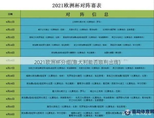 21年欧洲杯意大利赛程 意大利队比赛时间表及对手分析