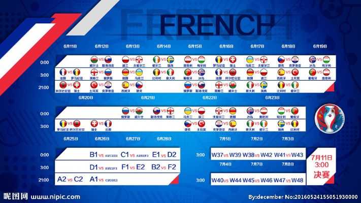 2016欧洲杯法国赛程 详细赛程安排